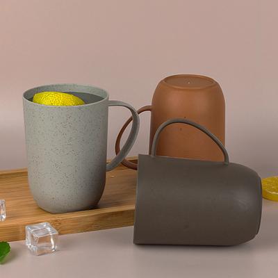 Yousheng 400ML Water Bottle High Capacity Anti-drop Round Mouth Ergonomic Handle Not Easy To Break Pure Color Water Cup for Home