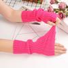 1 Pair Finger Gloves Soft Breathable Fashion Comfortable Multicolor Keep Warmth Knitting Cloth Thumb Holes Women Gloves for Outdoor