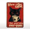 Vintage Black Cat Metal Poster Wall Art Bar Gift