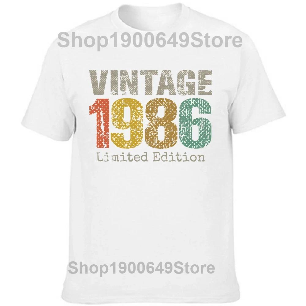 Funny Vintage 1986 All Original Parts Birthday Gifts T Shirts Tee Tops Round Neck ShortSleeve Tshirt Casual Basic Tshirts