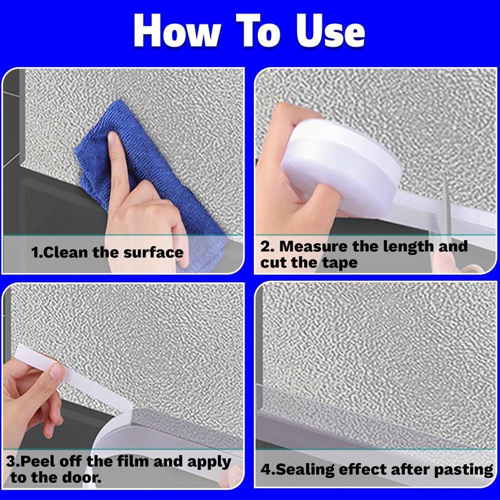 Door Seal Strip, Insect & Cockroach Proof, Self Adhesive Weather Stripping Tape, Windproof Dustproof Soundproof for Window