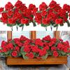 5-Head Design Artificial Geranium Flowers UV Resistant DIY Decoration Artificial Crabapple Blossom Simulated Flower