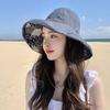 Women's Double-sided Sun Protection Bucket Hat - Summer Pure Cotton Anti-UV Wide Brim, Foldable for Travel.