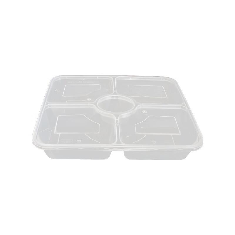 Rechteckiger 5-Fächer-Mikrowellengeeigneter Takeaway-Lebensmittelbehälter