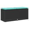 Garden Bench with Cushion Black 110x40x44 Cm Poly Rattan