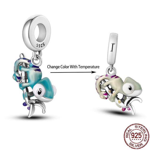 

925 Sterling Silver Magic Color Chameleon Luminous Series Beads Suitable Fit Bracelet Charm Ms Jewelry Gifts