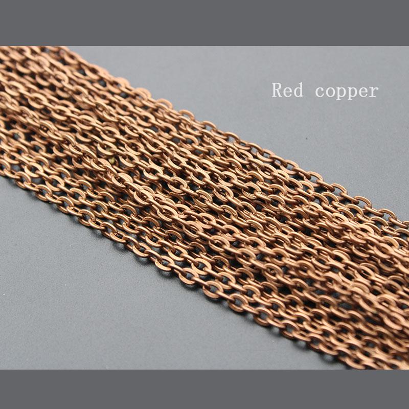 

5meters Silver Gold Plated Flat Metal Link Chains Bulk For DIY Jewelry Necklace Chains Making Materials Handmade Supplies 2x3mm