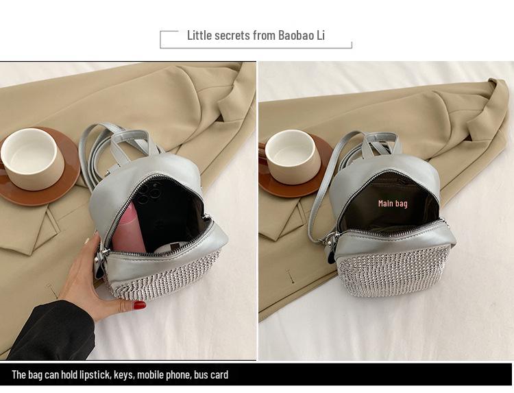 Trendy Women's Diamond-Studded Convertible Backpack 2023 - Celebrity-Inspired, Spacious, and Stylish.