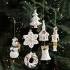Christmas Ornaments White Plastic Tree/Snowman/Bell/Snowflake/Nutcracker Christmas Tree Ornament for Xmas Home Decor