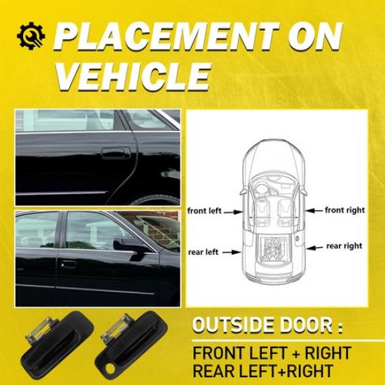 For 2000-2004 Toyota Avalon Non Painted Front & Rear Outside Door Handle Set 4 K