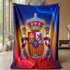 Spanien Fußball Bedruckte Flanelldecke Hautfreundlich Warm Dekorativer Überwurf für Innen Couch Bett Tägliche Nutzung
