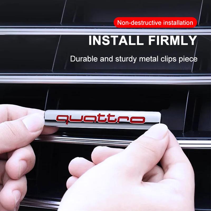 Auto Kühlergrill Emblem Karosserie Heckklappe Dekoration Aufkleber QUATTRO Emblem für Audi Q2 3 Q5 Q7 Q8 A3 A4 A5 A6 A7 R8 B5 B6 TT