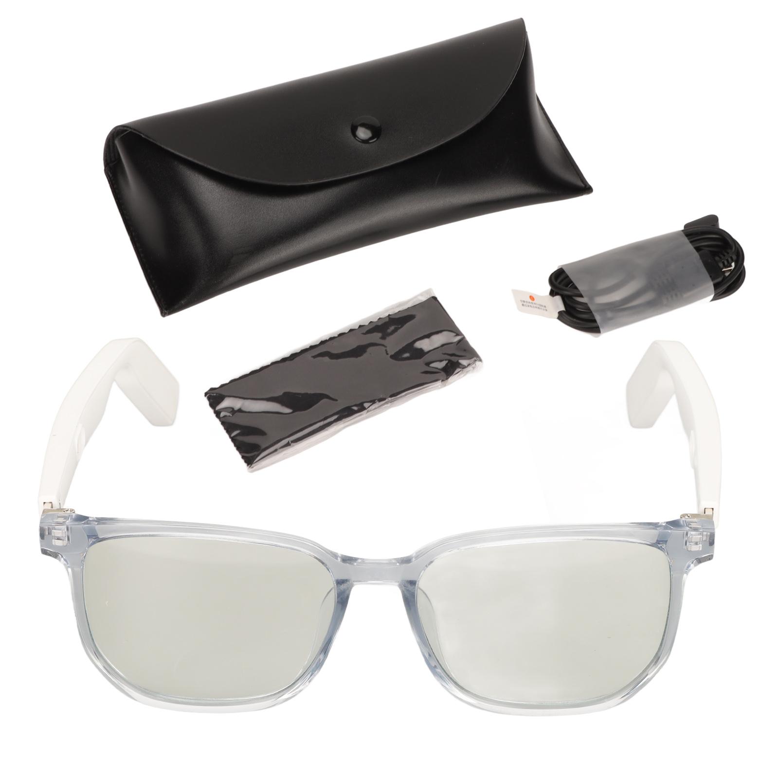 

Smart Sunglasses UV400 Stereo Sound Polarized Lens with Open Ear Speakers Glasses for Game White