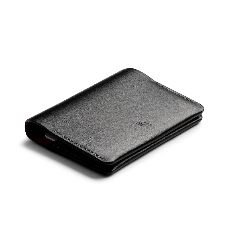 

[Bellroy] Under Cover thin leather card case mini wallet card holder Smooth insertion and removal Can store folded banknotes - Black