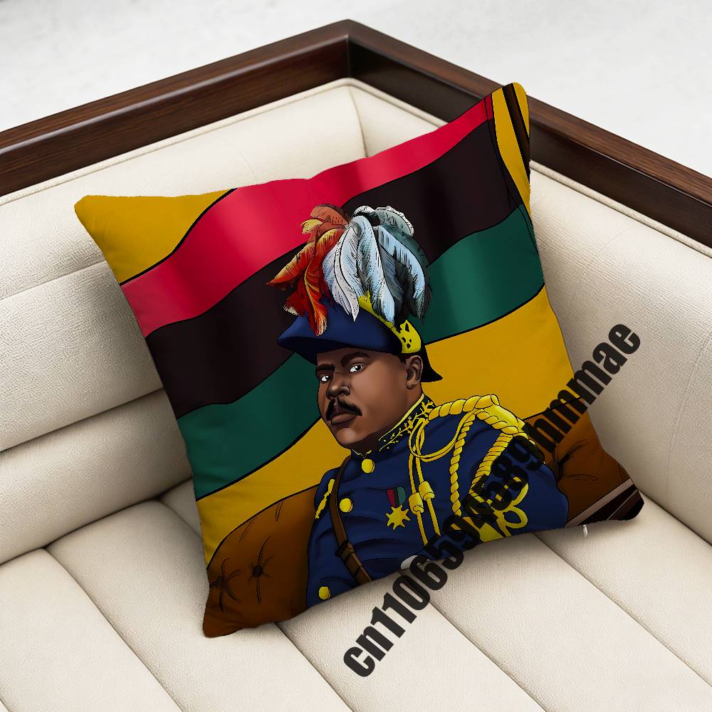 For Marcus Garvey Black Red Green Africa Panafrikanische Flagge Throw Pillow Case Sham Square Car Pillowcase Pad Cushion Cover