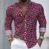 Trendy Leopard Print Long Sleeve Shirt, Stylish Button-Up Fashion Top