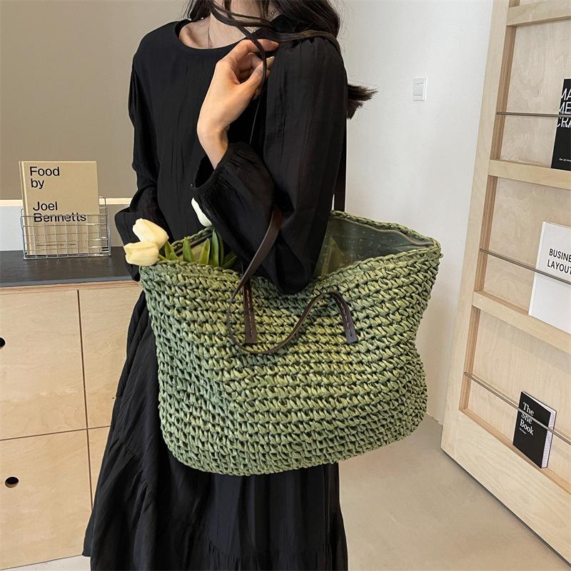 New Fashion Shoulder Big Bag Seaside Vacation Large Capacity Woven Tote Bag