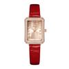 Fashion Light Luxury Diamond-Encrusted Square Exquisite Case Women'S Middle School Student Waterproof Belt Quartz Watch