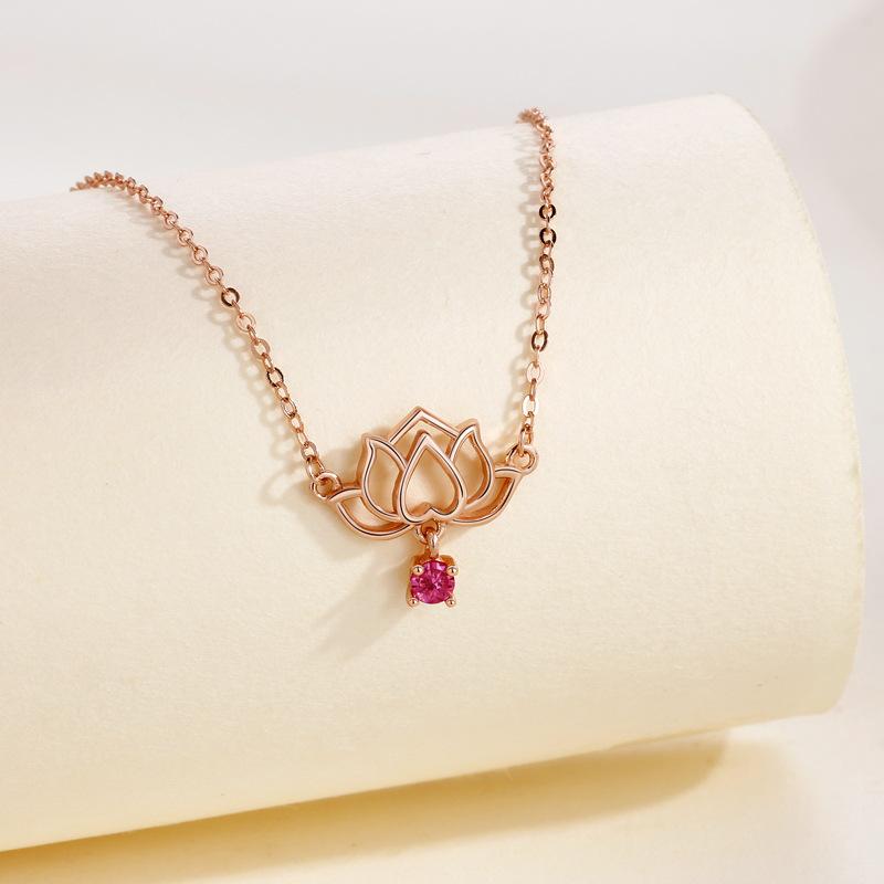 Lotus Halskette Damenmode Retro Neue Chinesische Stil Hohl Lotus Nische Design Blume Halskette Frauen