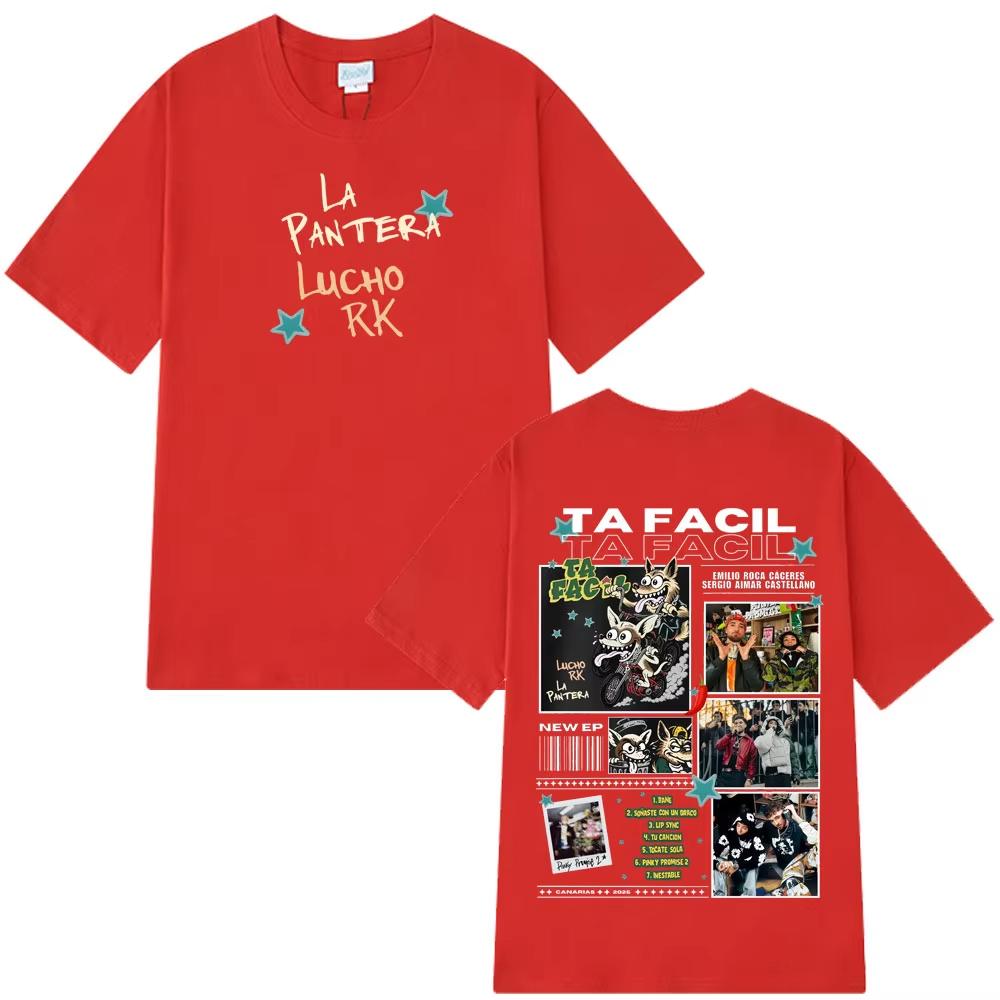Ta Facil New Album 2025 La Panter Lucho Rk Fashion Print Tees Men's Women Harajuku Hip-hop T-shirts Loose Casual Cotton T-shirts