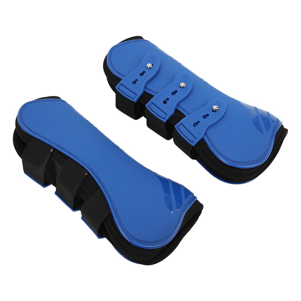 2pcs Horse Front Leg Boots PU Shell Horse Tendon Boots for Jumping Running SportsBlue Front Legs L