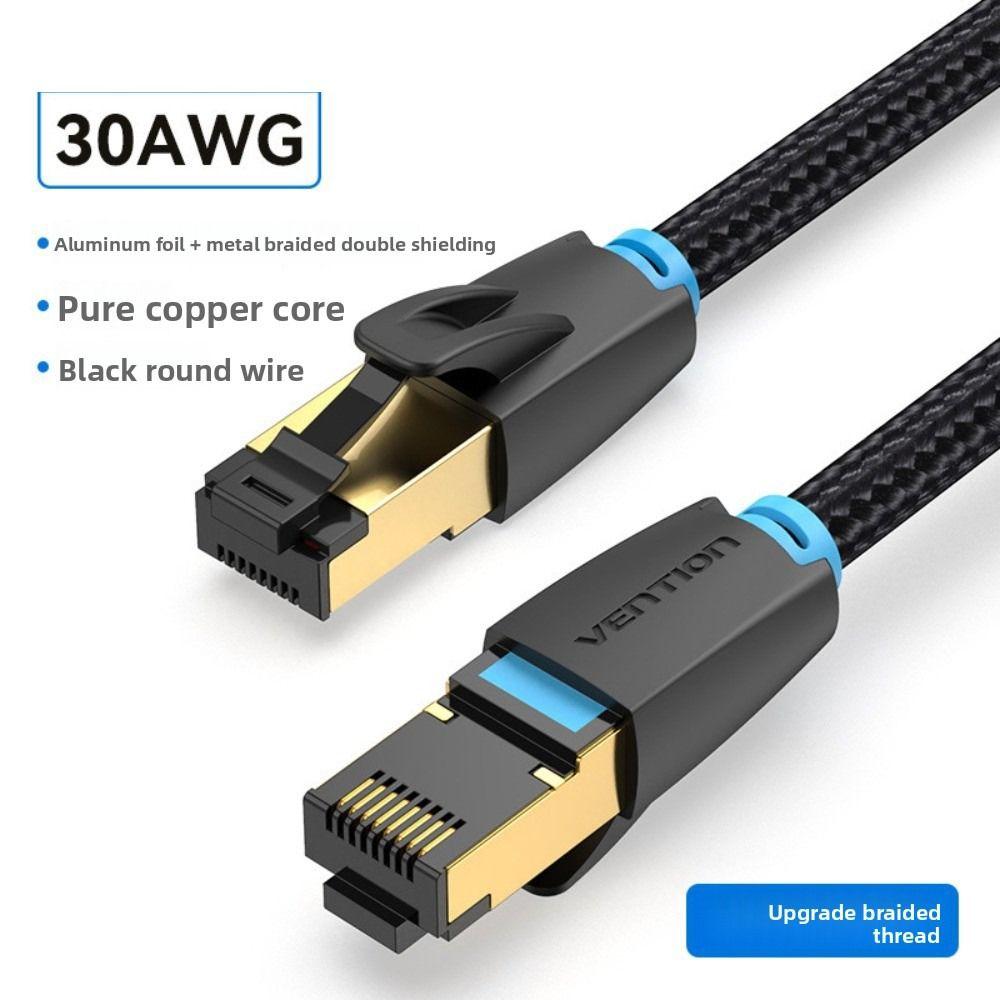 Double Shield Ethernet Extension Cord Durable Cat 8 Patch Cable CAT8 Ethernet Cable  Indoor&Outdoor