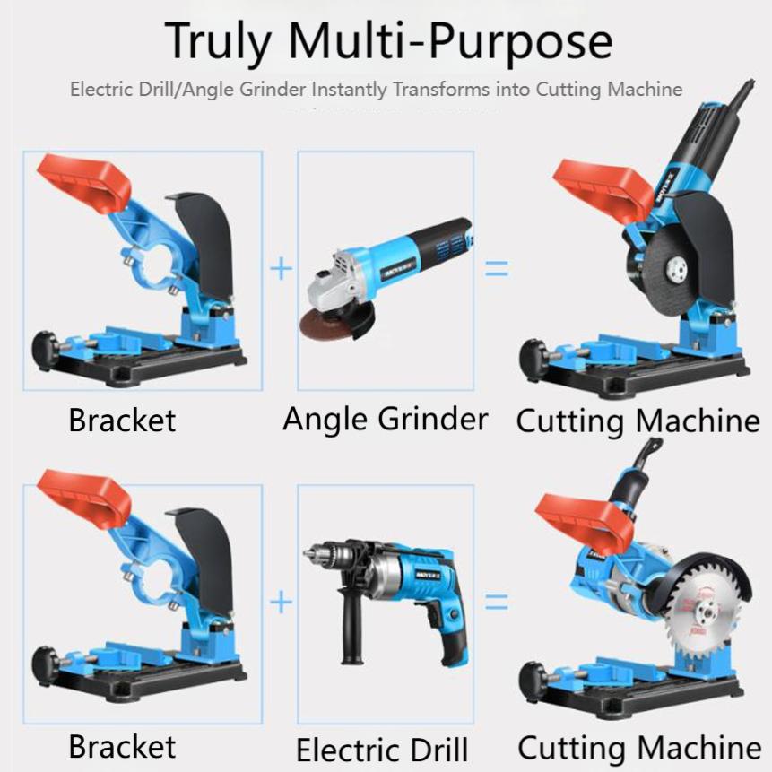 Blue Angle Grinder Stand For Drill And Grinder Cutting Machine 0-45 Degree Adjustable With Solid Base For Home Workshop