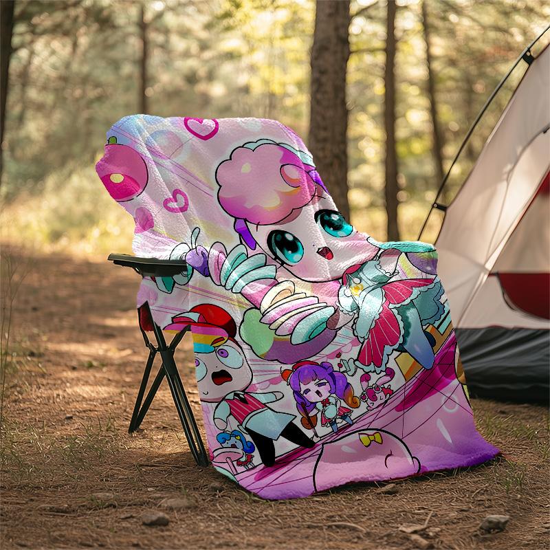 1pc Catch Teenieping Magic Sweethear4 Theme Blanket - Digital Print, Polyester, Cozy for All Seasons, Perfect for Outdoor, and Travel