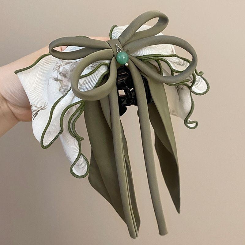 Malowanie tuszem spinka do włosów - Klips kokarda motyl w stylu chińskim, Zen akcesoria do włosów