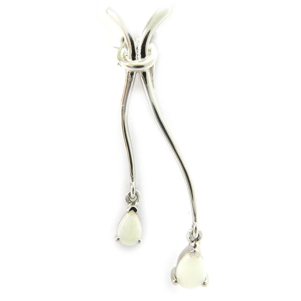 Les Trésors De Lily [G8685] - Pendentif Argent artisanal 'Déesse Opale' blanc argenté (rhodié) - 12x38 mm
