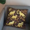 2D Cute Cats On Branch Floral Pillow Cover Pattern Cushion Cover Suitable For Sofa Bedroom Car Pillow Cover