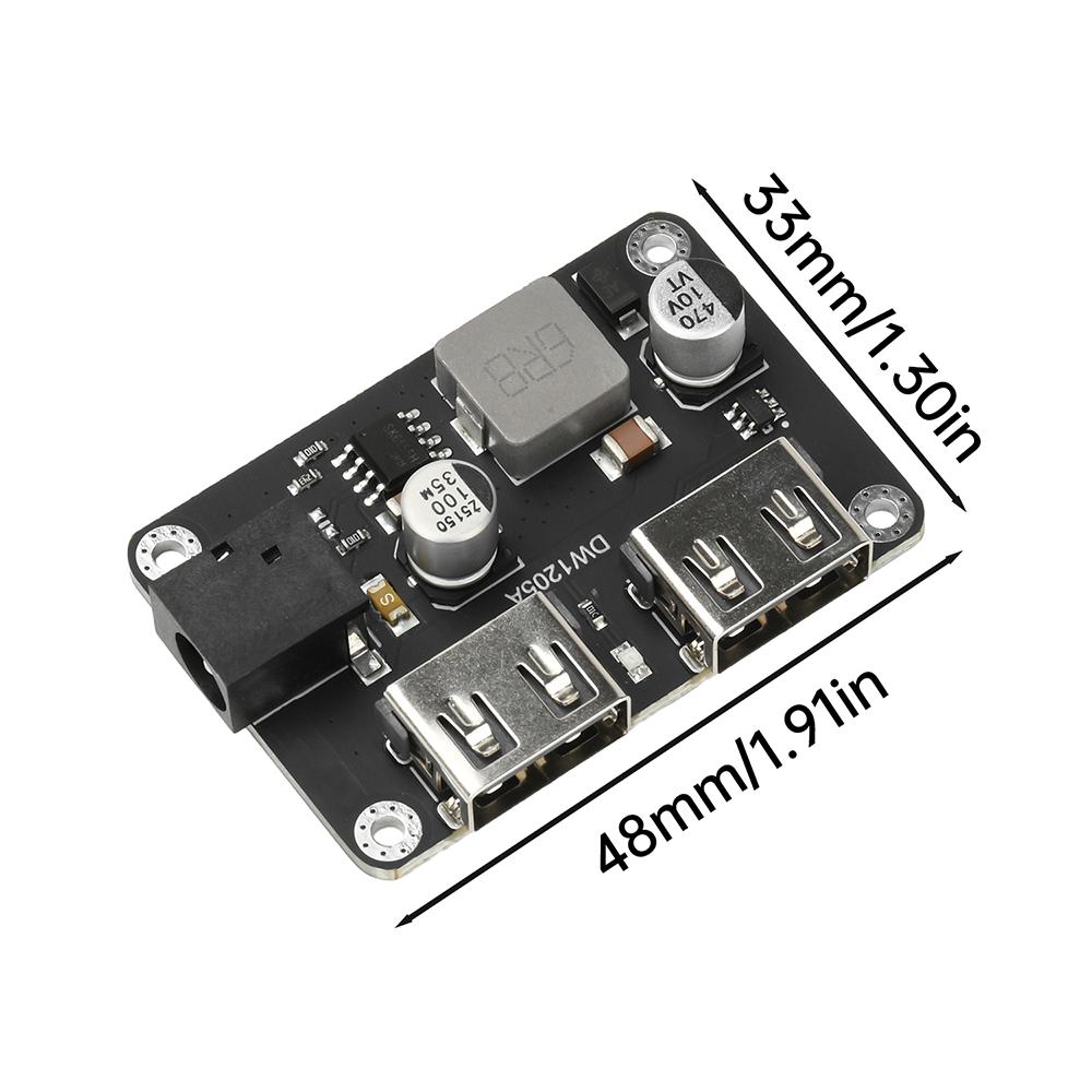 DC-DC Step-Down Module 9V/12V/24V To 5V5A Cell Phone Car USB Charger Dual USB Output with Case Fast Quick Charger Circuit Board