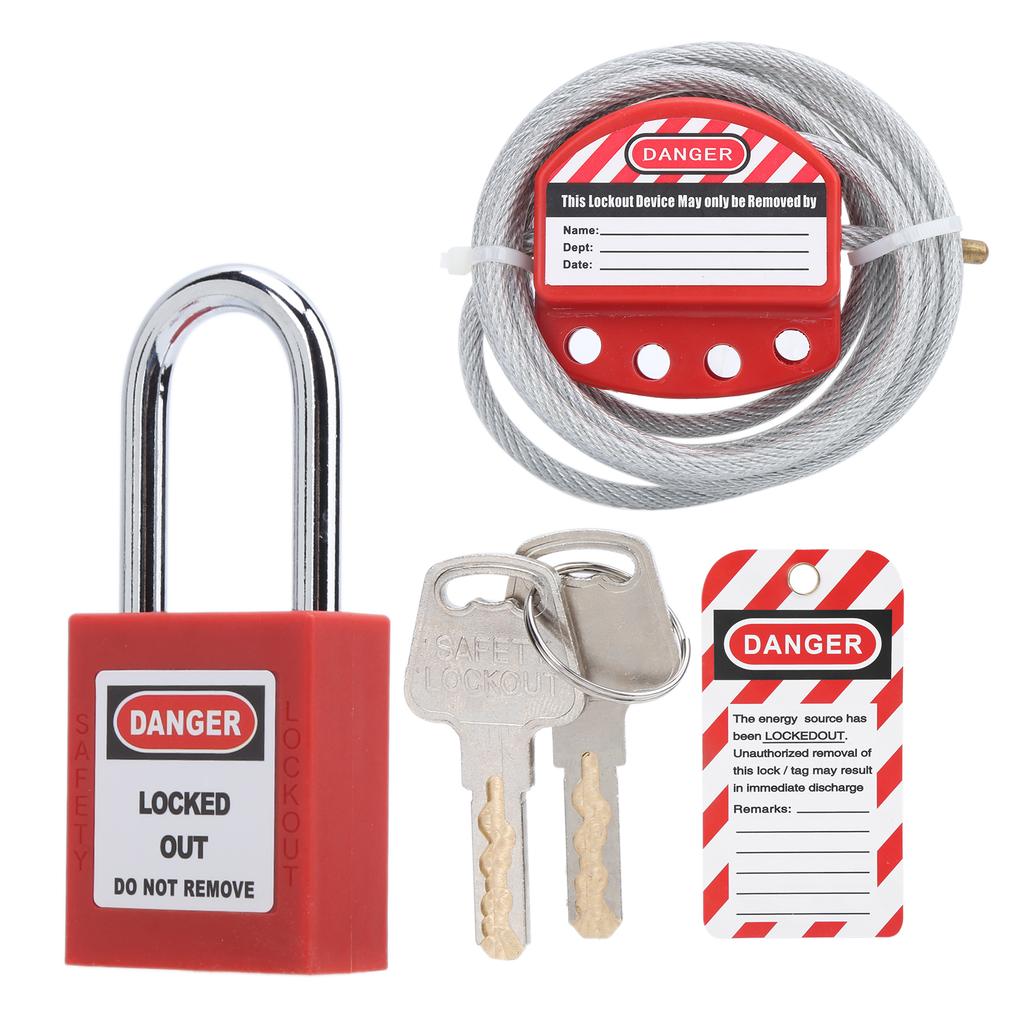 Cable Lockout Hasp Adjustable 6mm 0.24in Diameter 38mm 1.5in Length 4 Holes Stainless Steel