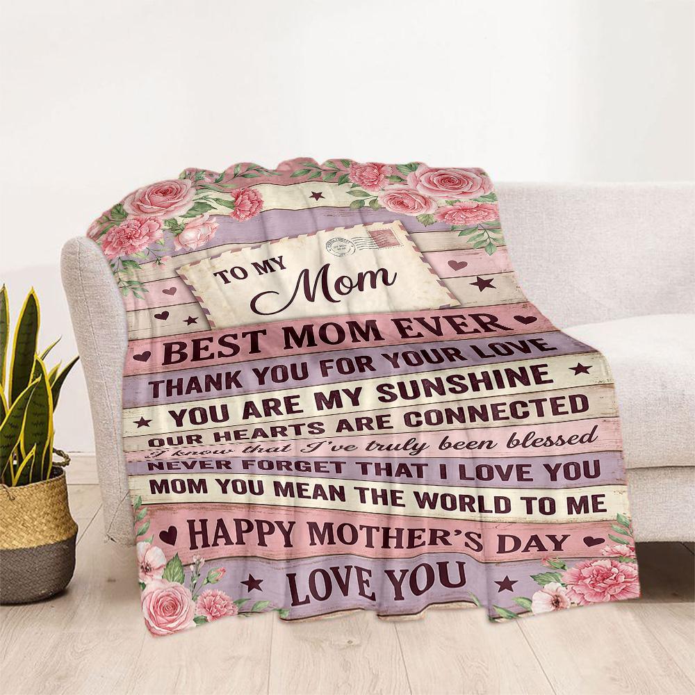 Mother's Day Love Blanket Suitable for Sofas,travel, Living Rooms Also a Good Gift for Friends and Family Suitable for All Seasons.
