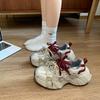 Paris platform color matching strap dad shoes women's autumn new small height increase casual sports shoes
