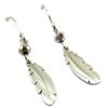 Les Trésors De Lily [P7765] - Designové ocelové náušnice 'Boho' ve stříbrnošedé barvě (indické peří) - 19x4 mm