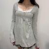 Vintage Girl Lace Long-sleeved Versatile Top