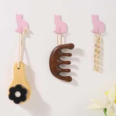 Klebehaken Metall Katze für Wand, Küche, Bad oder Tür.