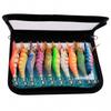 10PCS 3.0# 3D Eyes Fishing Lure Hard Bait Squid Jig Lure with Bag Fishing Wood Shrimp Luminous Octopus Squid Jigs Lure