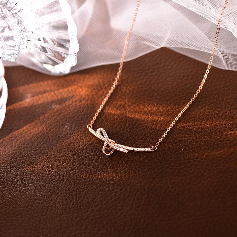 Bow Necklace, Light Luxury, High-end, Exquisite Temperament, Ladies' Collarbone Chain, Niche Design Sense