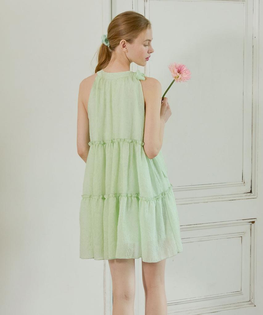 Bikini Bender Sehi'S Ribbon Halter Mini Dress - Melon