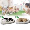 Perro de peluche realista con respiración, decoración para el hogar con piel sintética para fotografía y regalo.