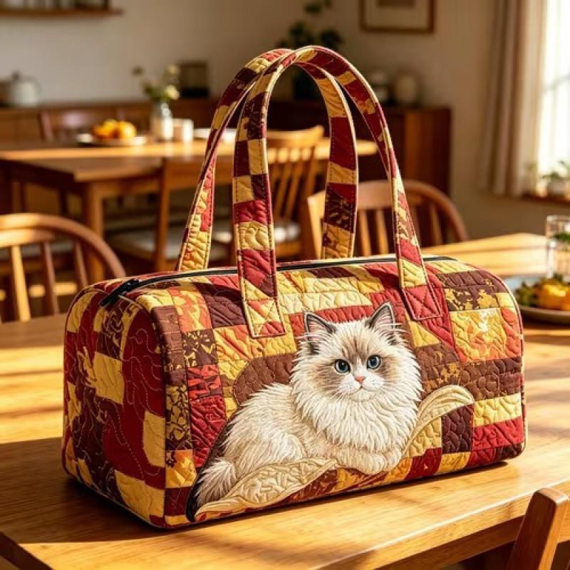 TEMU Quilted Travel Bag Fashion Print Womens Yoga Tote Gym