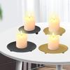 Iron Plate Candle Holder Geometric Candle Plate Decorative Candlestick Tea Light Holder Centerpiece for Home Decor