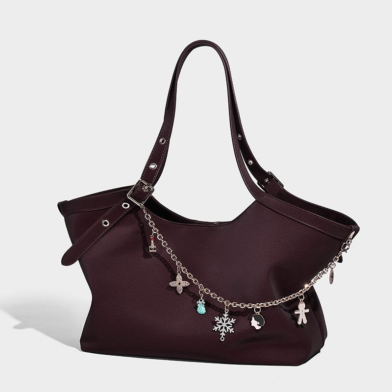 Повседневная свободная сумка-тоут для женщин 2025 Осень-Зима Новая Большая вместимость Модная сумка-мессенджер на плечо