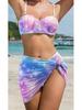2024 Trendy European & American Shell Hard Cup Sexy Three-Piece Beach Swimsuit