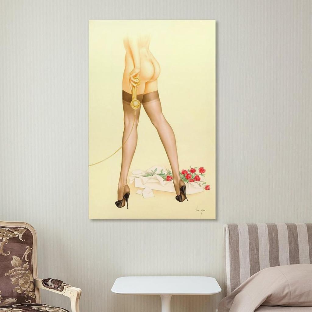 AAHARYA Alberto Vargas Poster Pinup Girl Painting Vintage Art Canvas Print (10) Canvas Painting Posters And Prints Wall Art Pictures for Living Room
