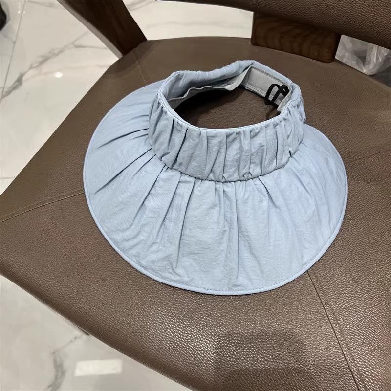 Pleated Large Brim Sun Protection Empty Top Hat Fashionable Can Be Rolled Up Portable Travel Summer Outdoor Sun Hat