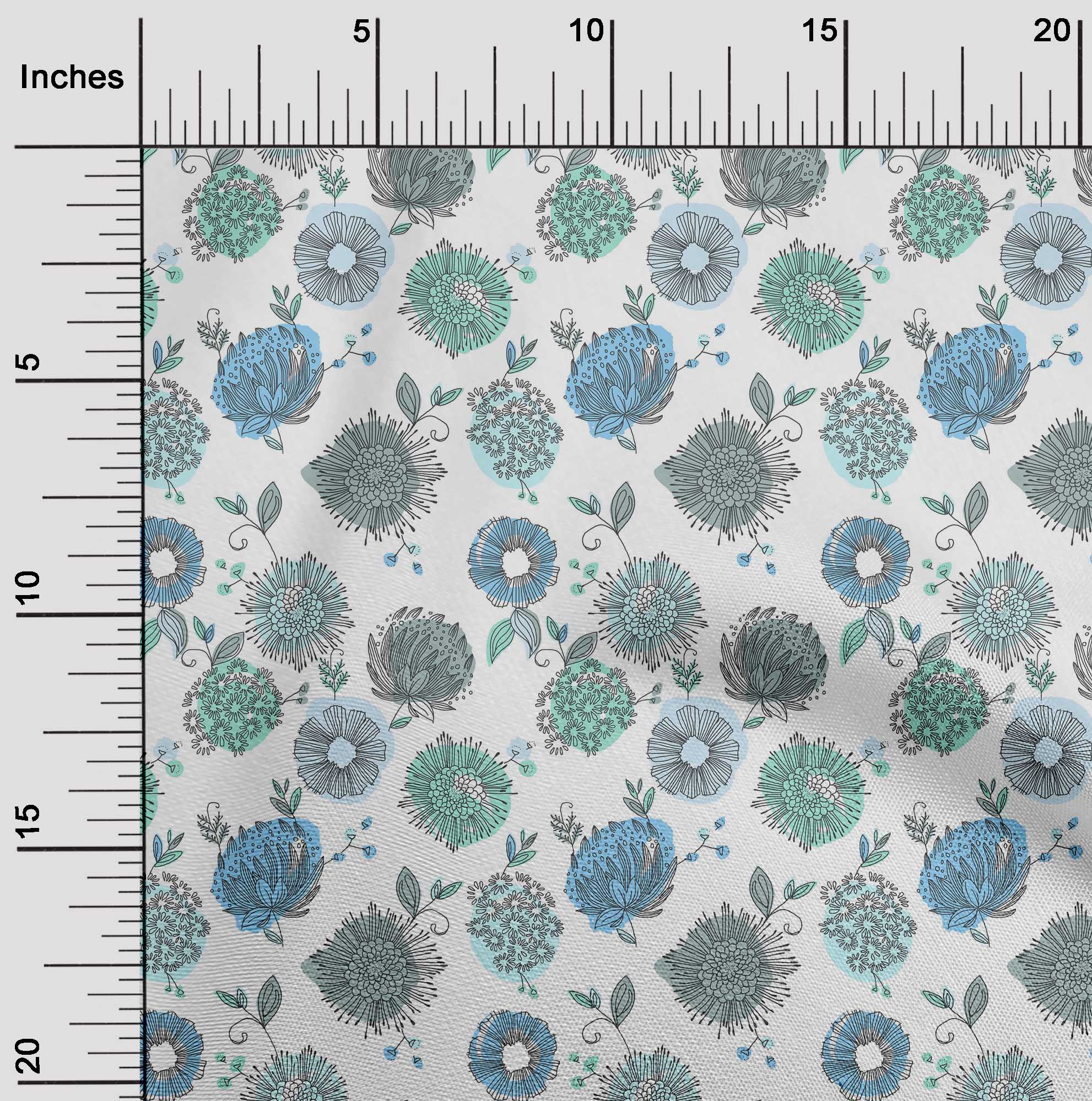 

oneOone Cotton Flex Light Green Fabric Flower Artistic Sewing Craft Projects Fabric Prints By Yard 40 Inch 42 Inch Wide - Viscose Chiffon м ята зелений колір