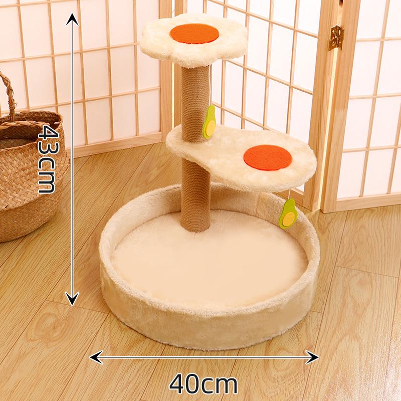 Winter Warm Cat Bed & Scratching Post with Durable Sisal - Vertical Climbing Frame & Toy